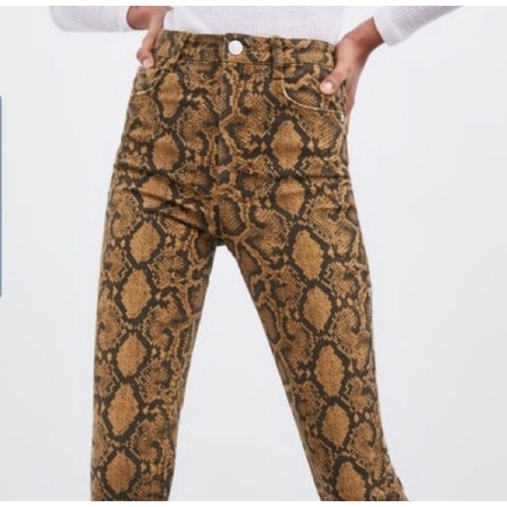 Zara Snakeskin High Rise Skinny-sz00